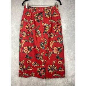 Vintage Willowbend‎ Womens Midi Skirt Multicolor Boho Southwest Aztec Denim 10